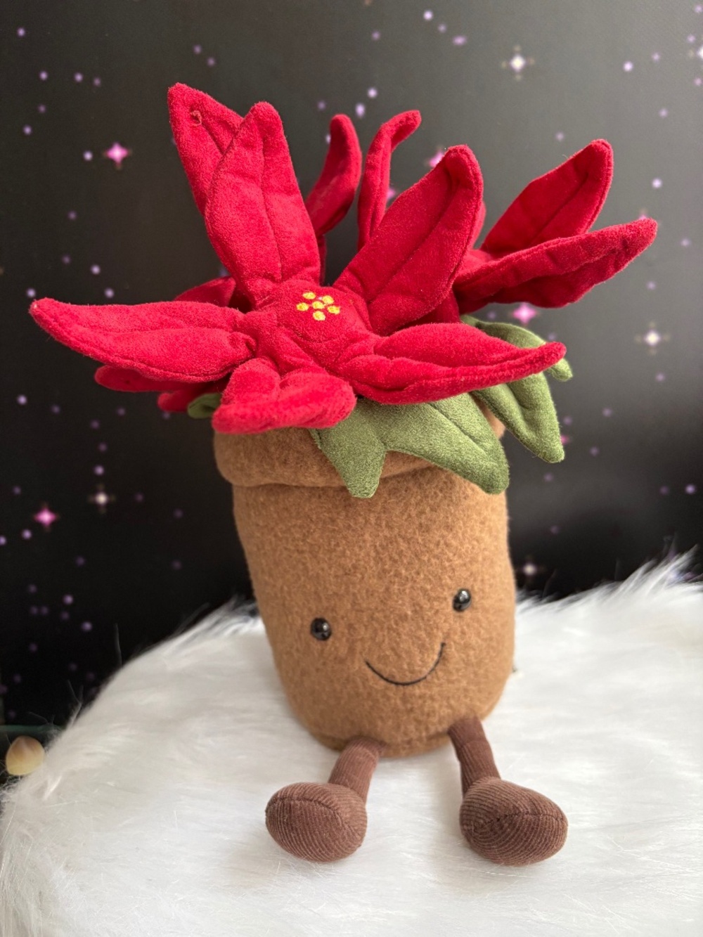 JELLYCAT Amuseables Poinsettia plant, Red Christmas Holiday Plush, RETIRED